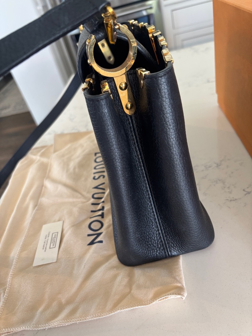 Louis Vuitton Black Classic Top Handle Bag with Gold Hardware - Picture 11 of 11